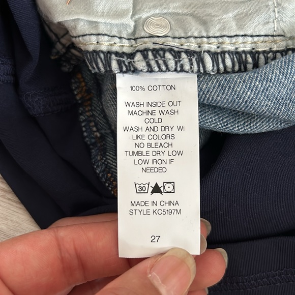 Pinkblush Medium Wash Distressed Fringe Hem
Maternity Full Panel Jean Shorts - Picture 10 of 11